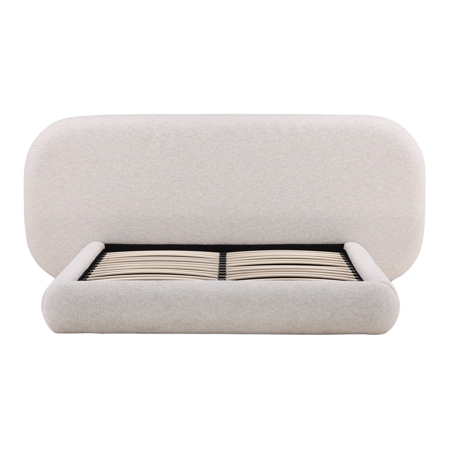 Cream Boucle Queen Bed