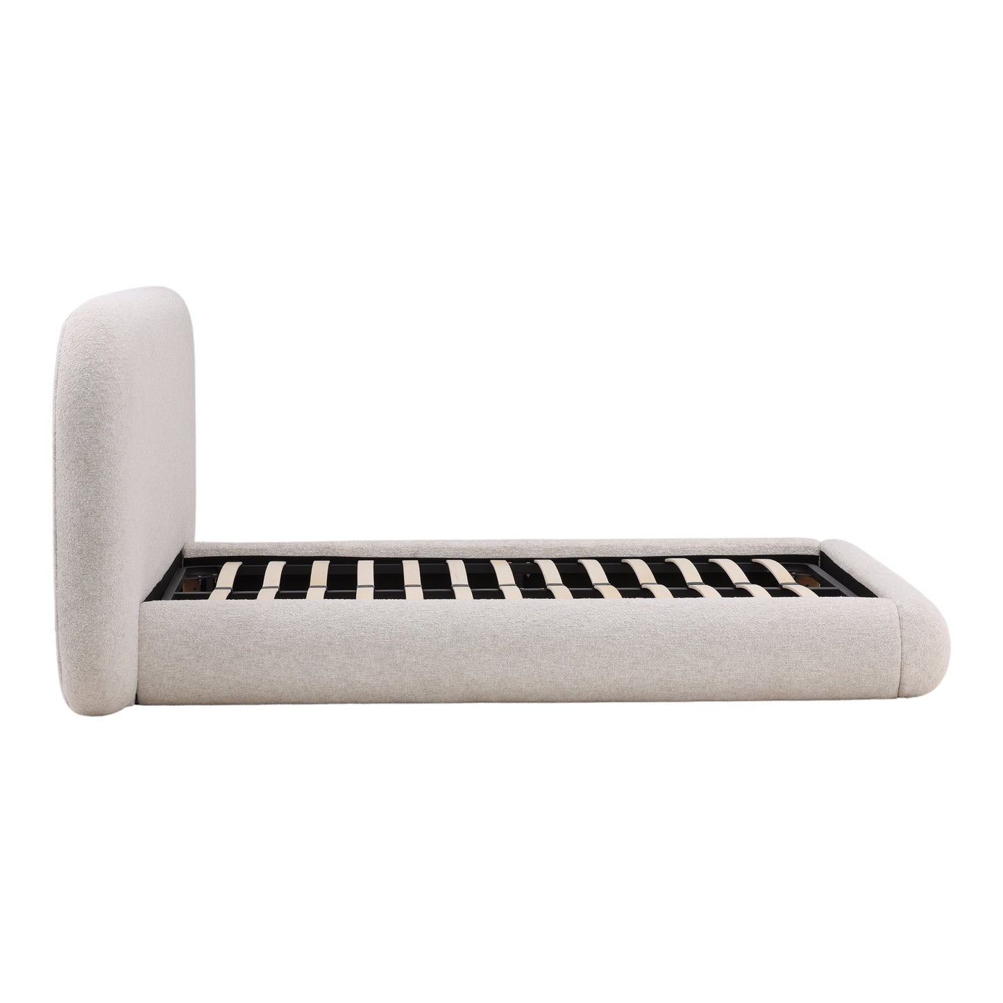 Cream Boucle Queen Bed