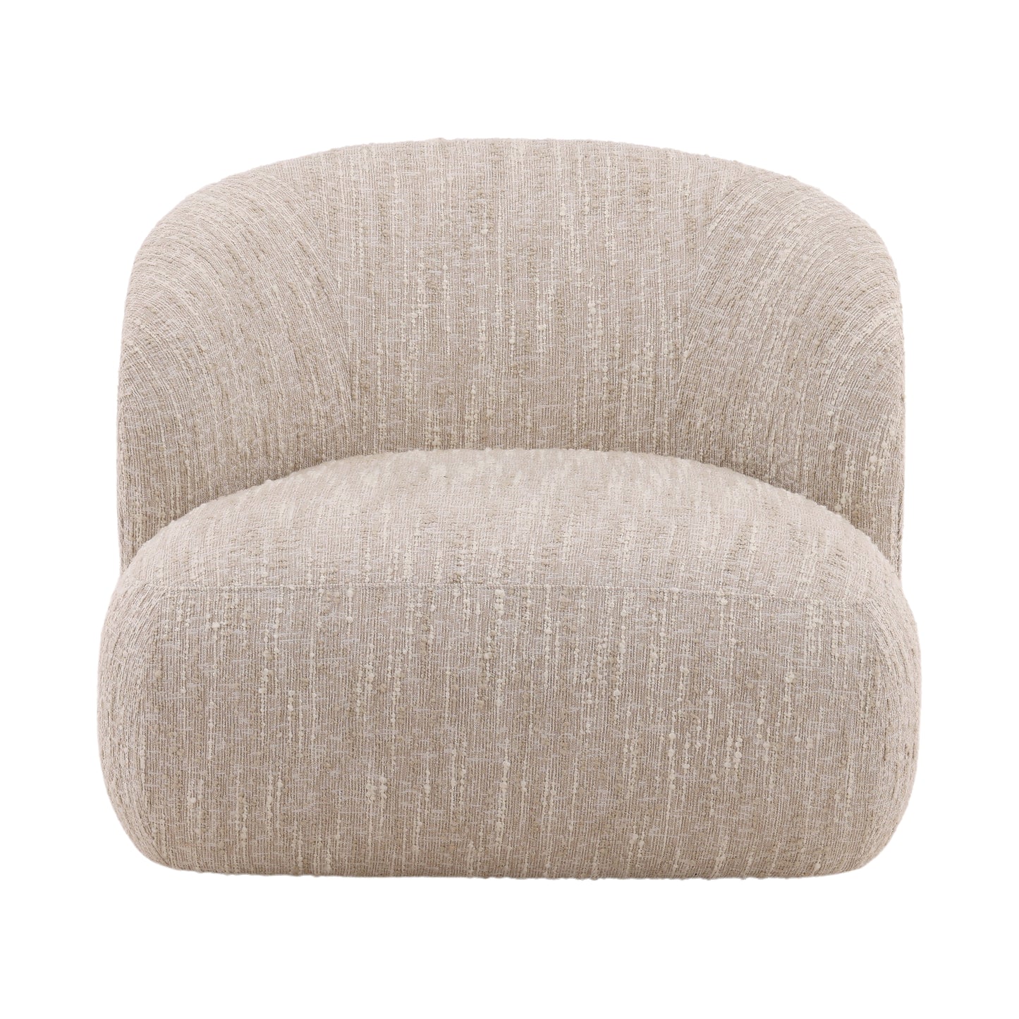Beige Boucle Swivel Chair