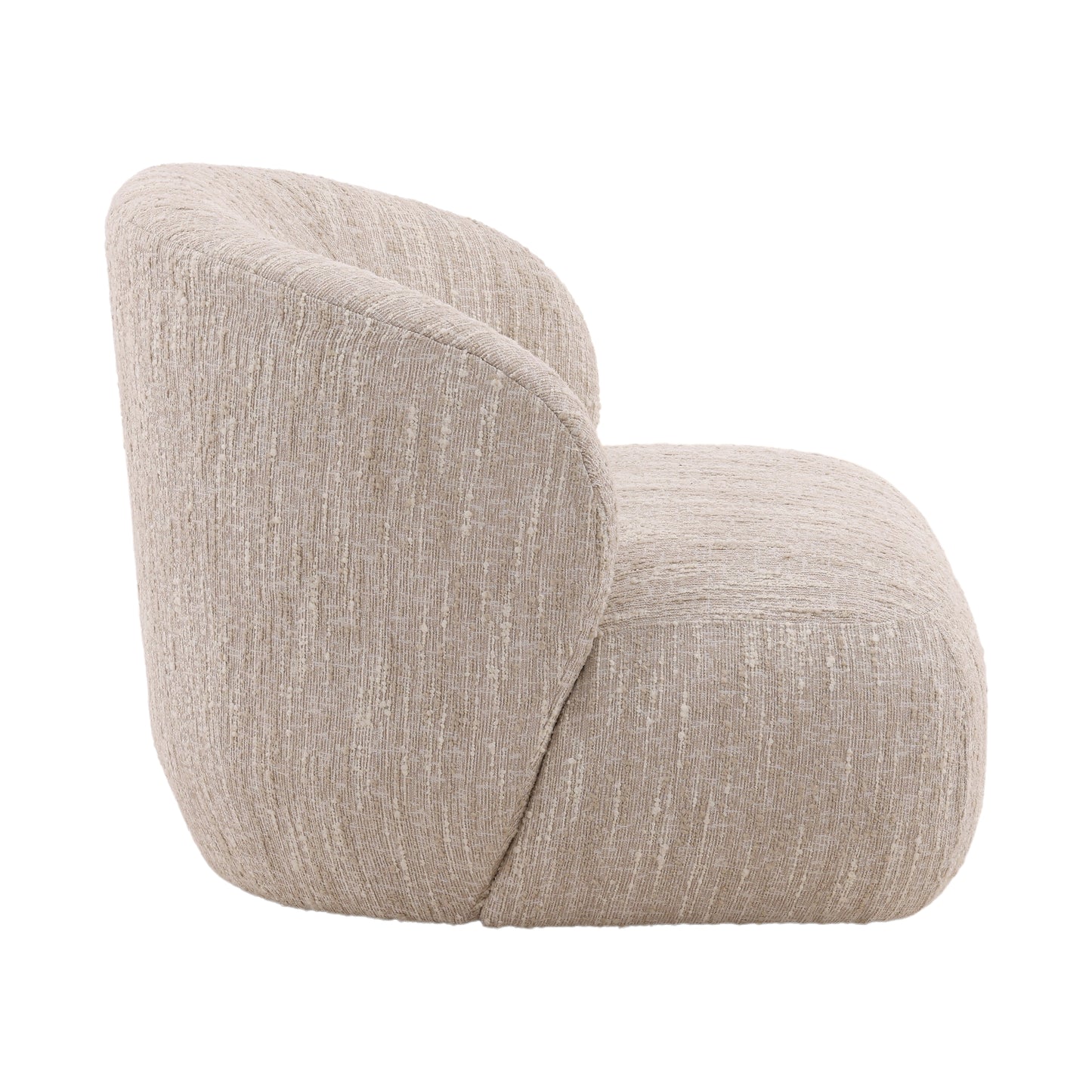 Beige Boucle Swivel Chair