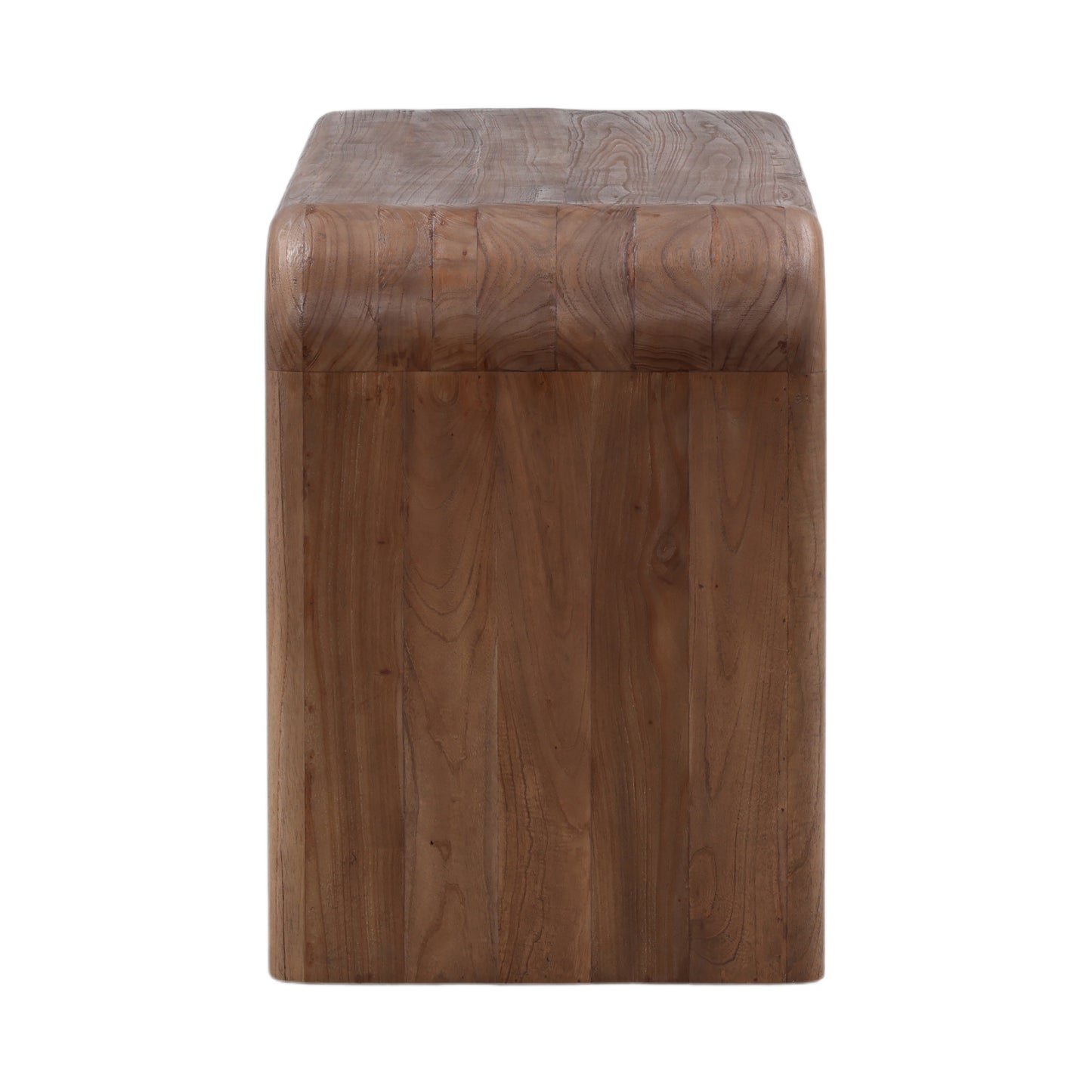 Curved Brown Wood Desk