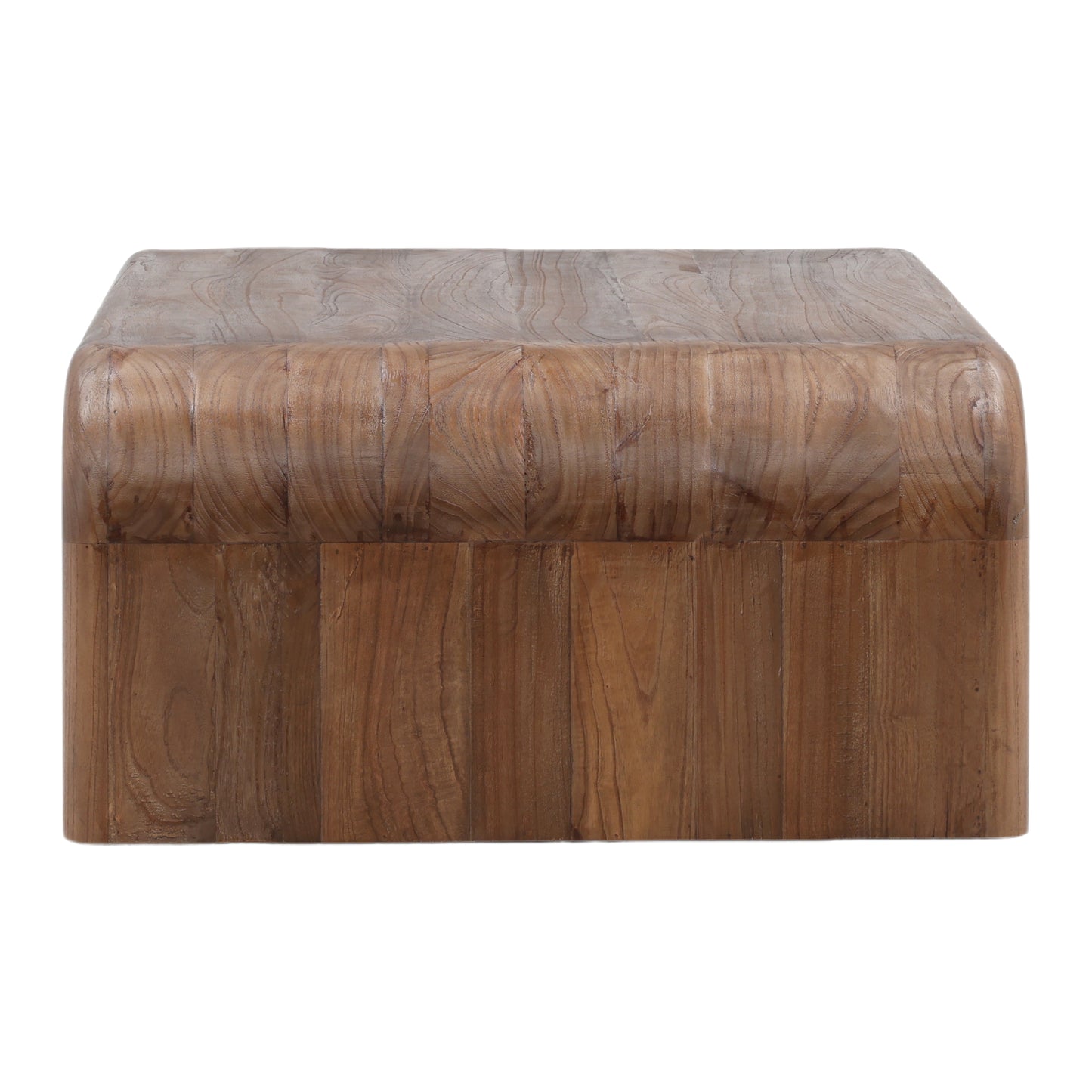 Curved Brown Wood Coffee Table
