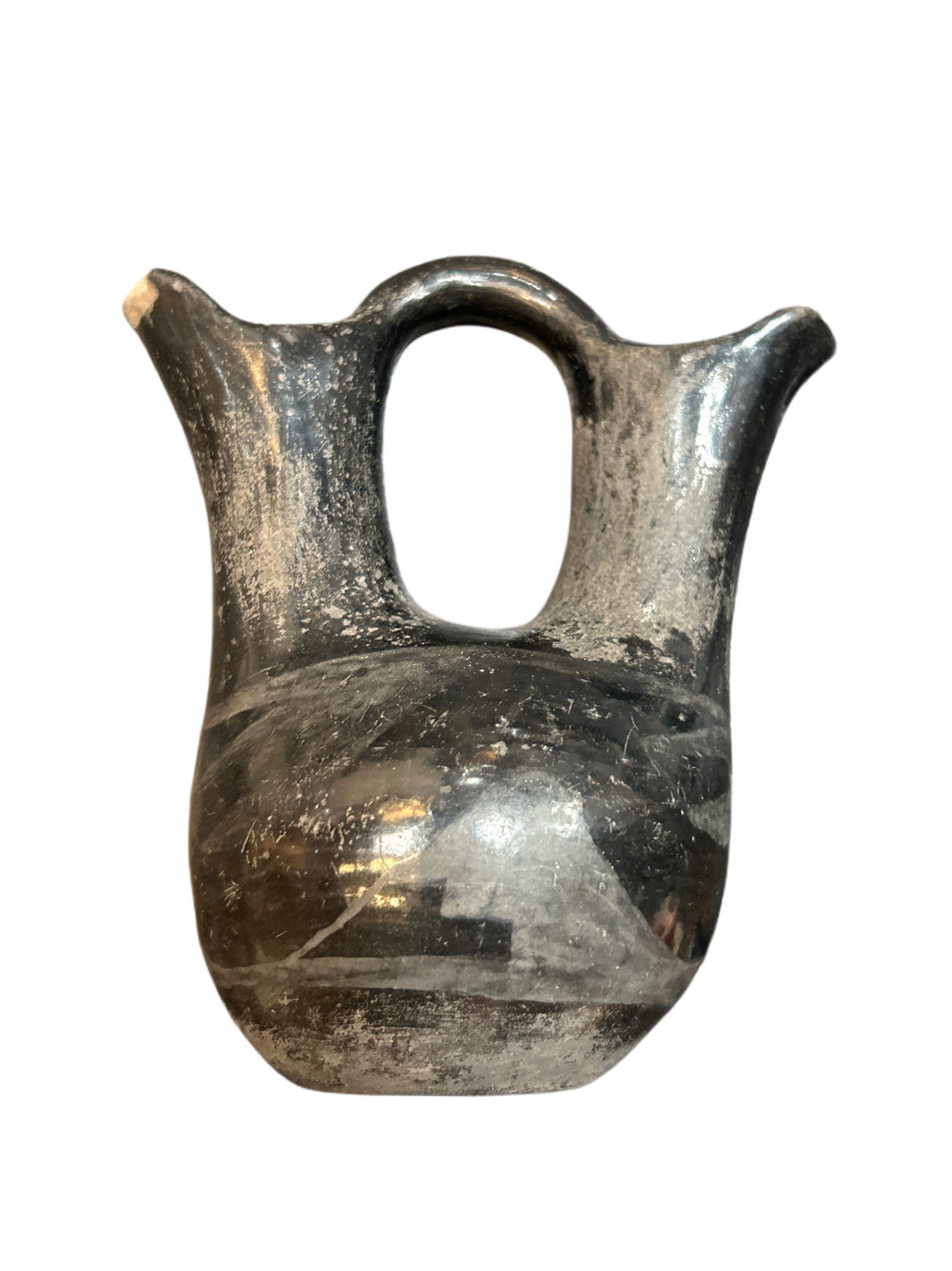 Black Glazed Ceramic Bud Vase