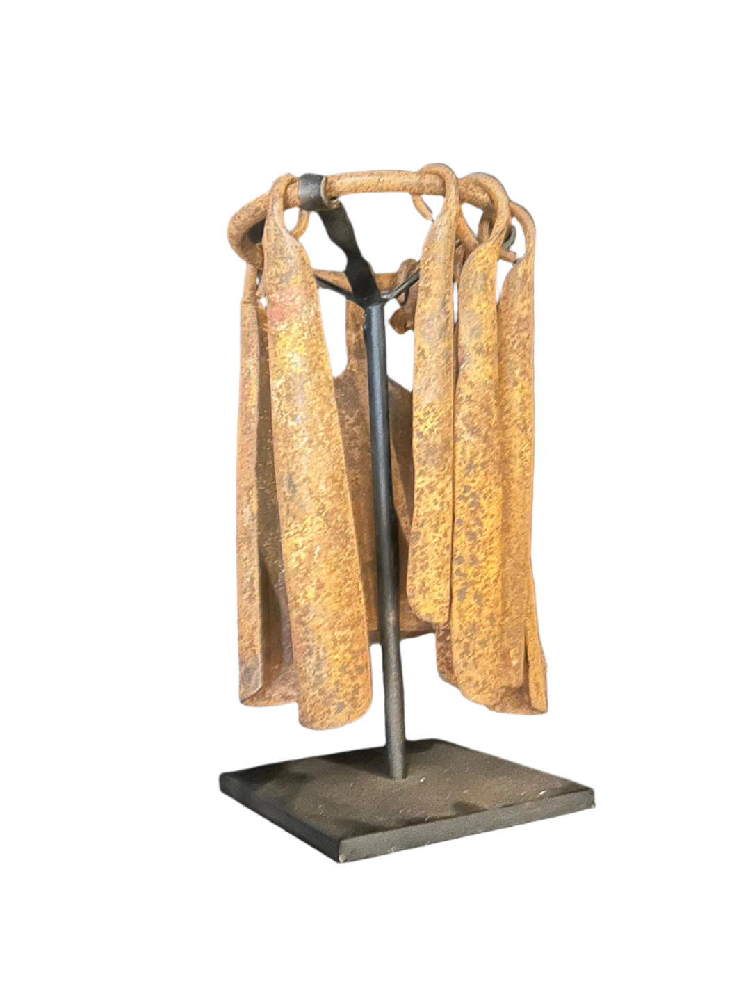 Vintage Nigerian Gong Set on Iron Stand