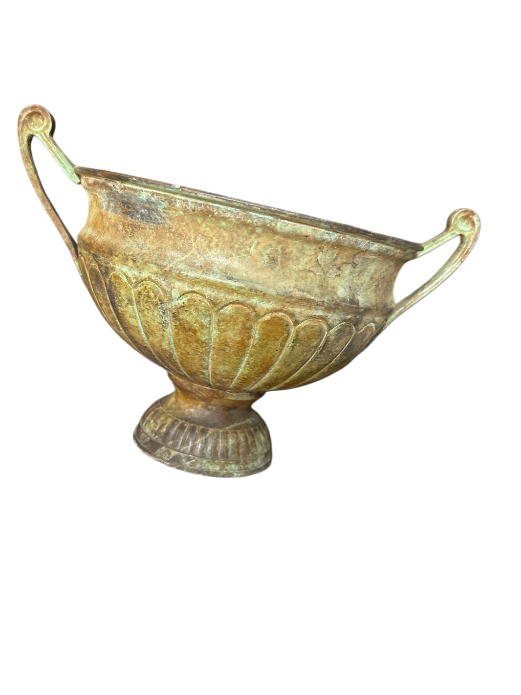 Metal Green Patina Urn