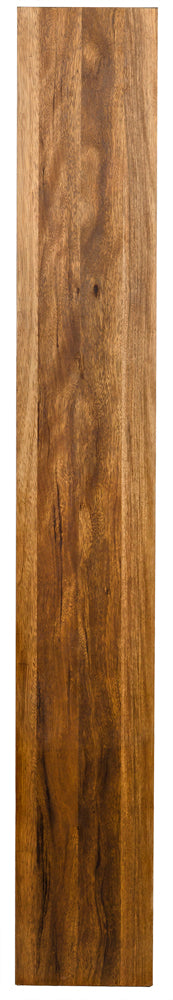 The Malic shelf in dark walnut features a smooth, rectangular wood surface with rich brown grain, perfect for unique storage or crafting elegant shelves.