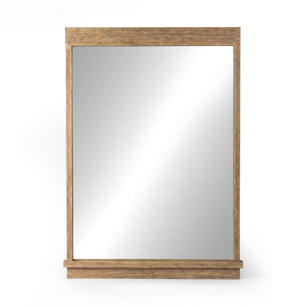 The Ledge Floor Mirror features a rectangular design with a light wood frame and a small bottom ledge, displayed against a white background. Its overall dimensions are 60x84 cm.