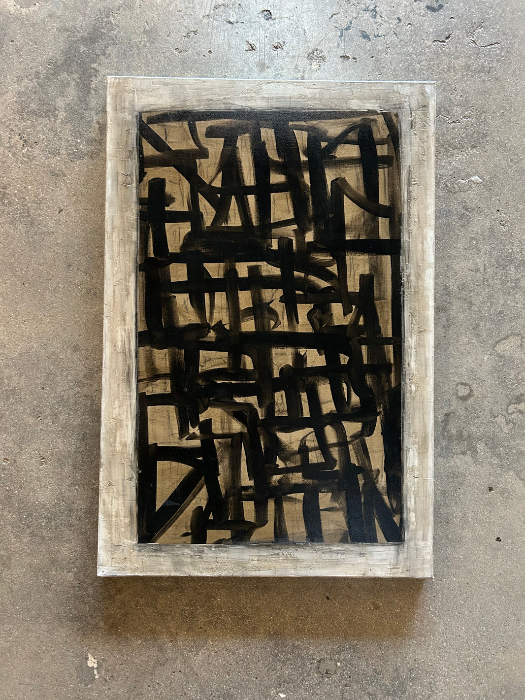 2' x 3' Graphic Lines Painting on Canvas