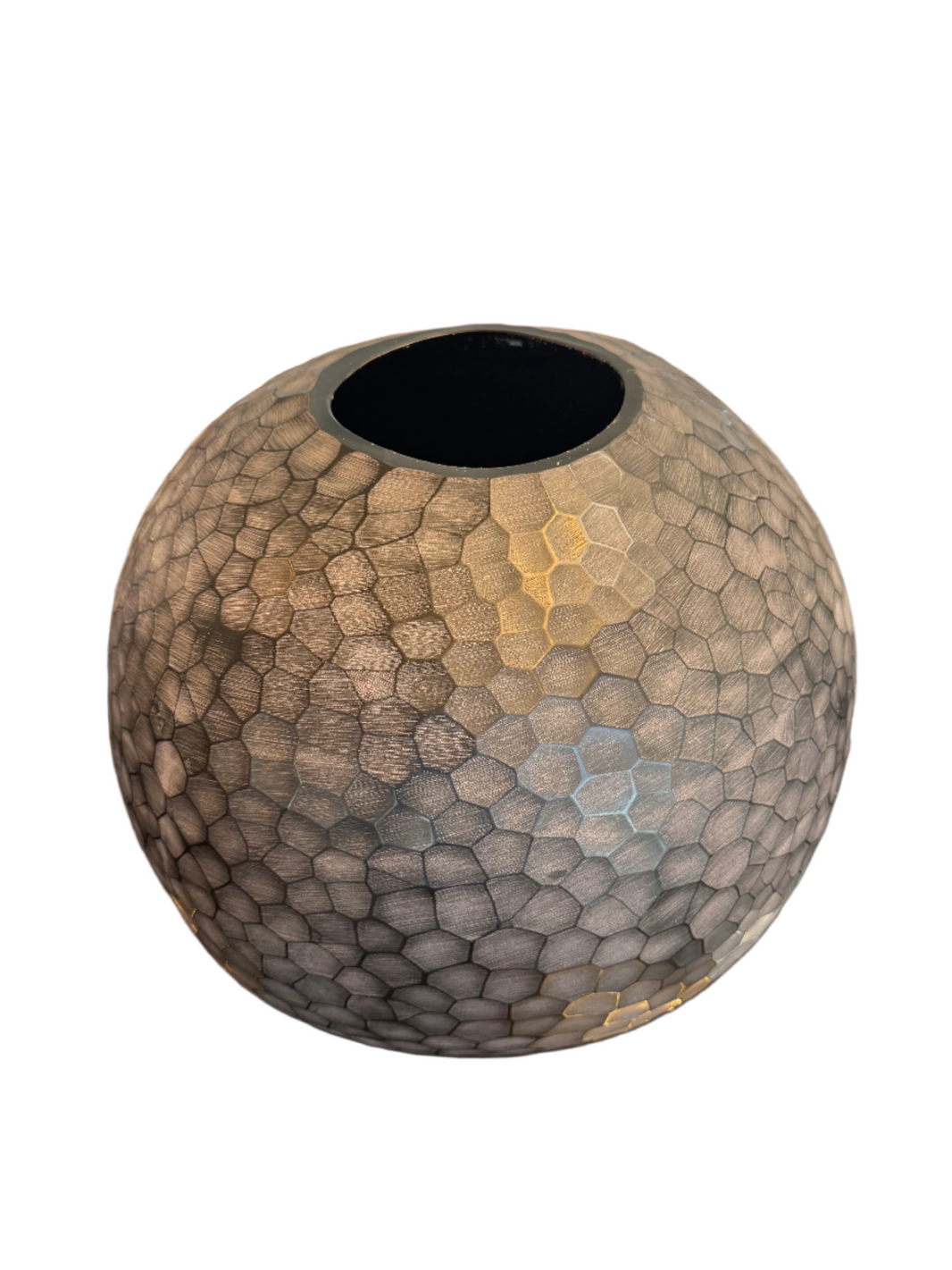 Black Chiseled Glass Bulb Vase
