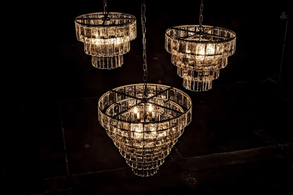 Glass Drip Chandelier, Medium