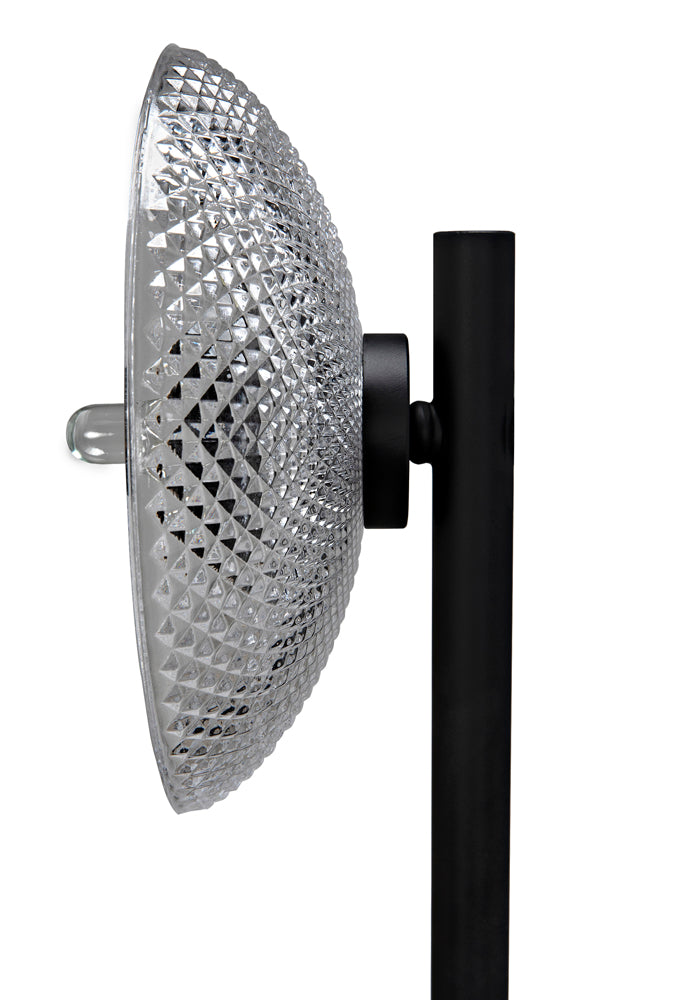 industrial Steel and Handblown Glass Floor Lamp