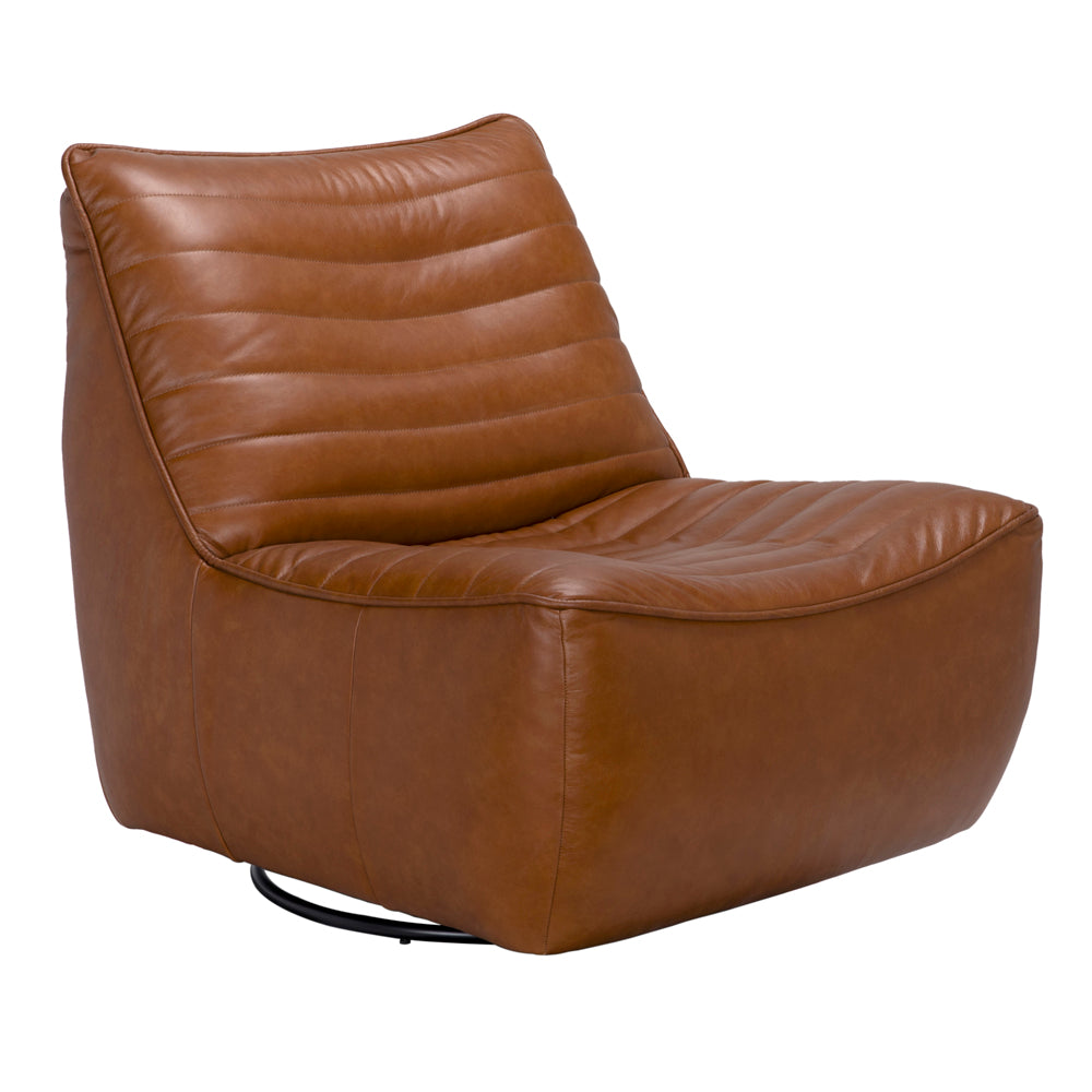 Swivel Single Sofa in Roche Tan Leather