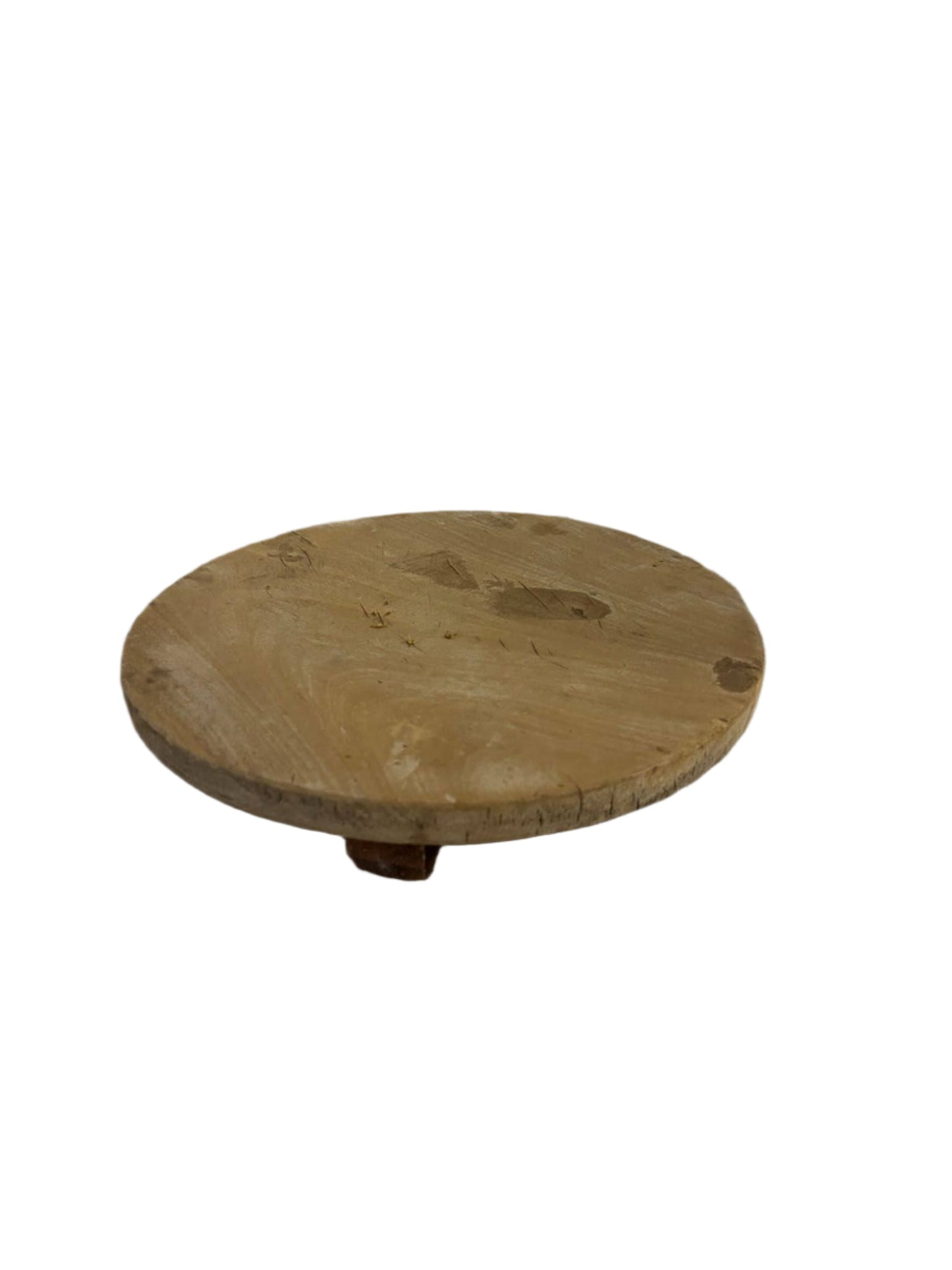 The Natural Wood Riser is a round, flat wooden platform with a 10-inch diameter and a short central base, shown against a white background.