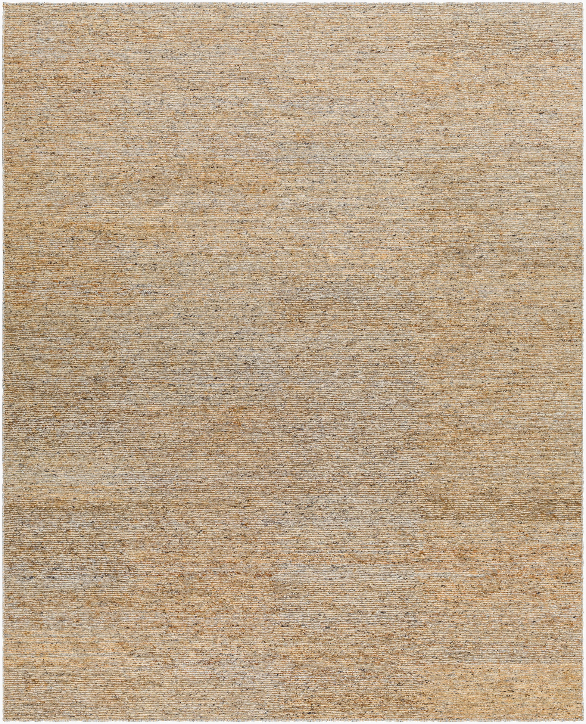 The Speckled Wool Rug - 8'x10' features a beige and light brown mottled pattern with a soft, woven look. Its simple, neutral design complements any decor and is available in multiple sizes to fit various spaces.