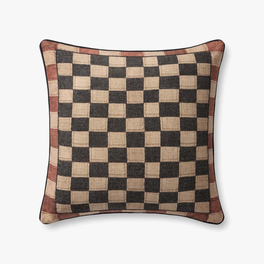 Square Checker Tribal Print Pillow