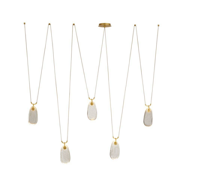 5 Drop Glass Chandelier