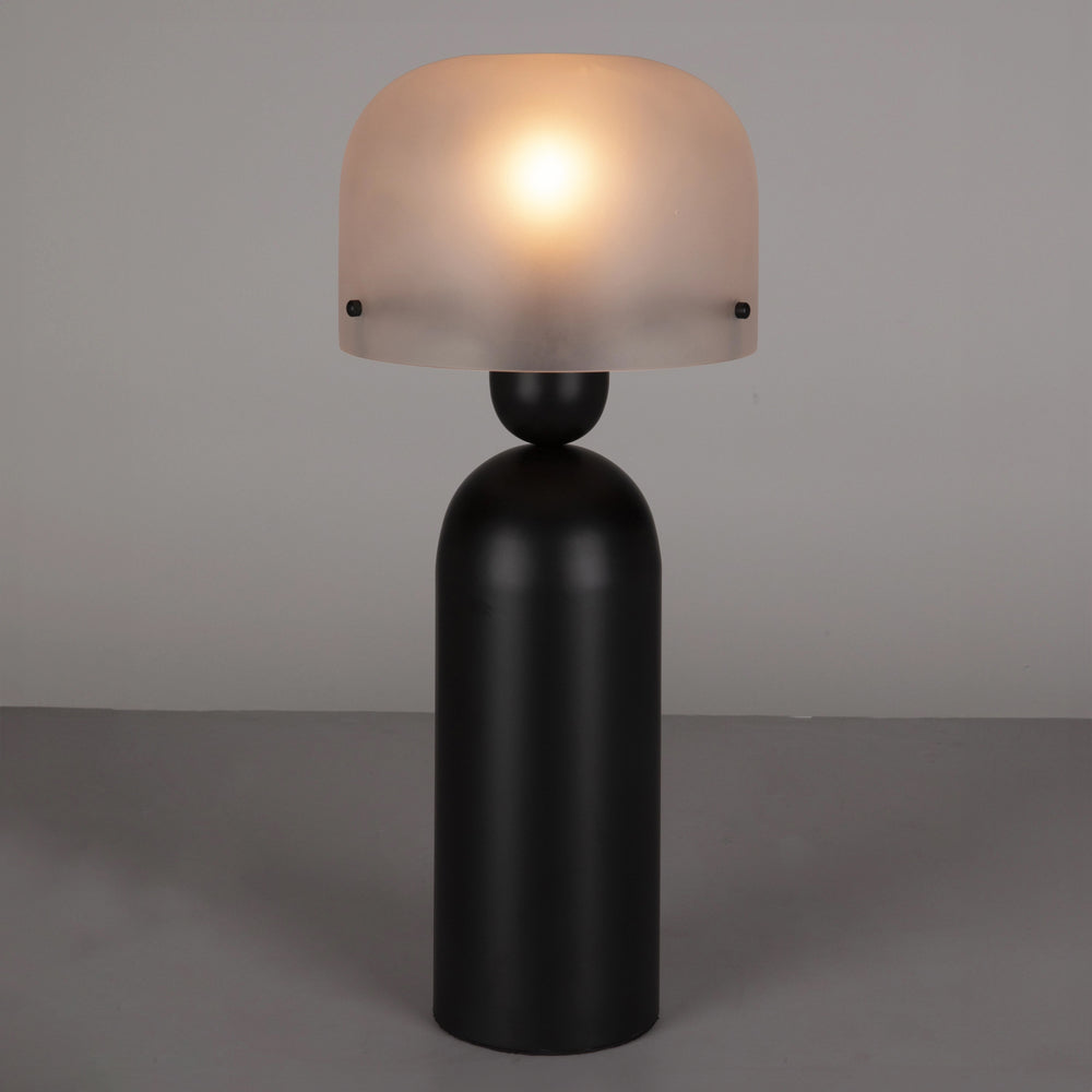 Industrial-Grade Steel and Frosted Glass Table Lamp