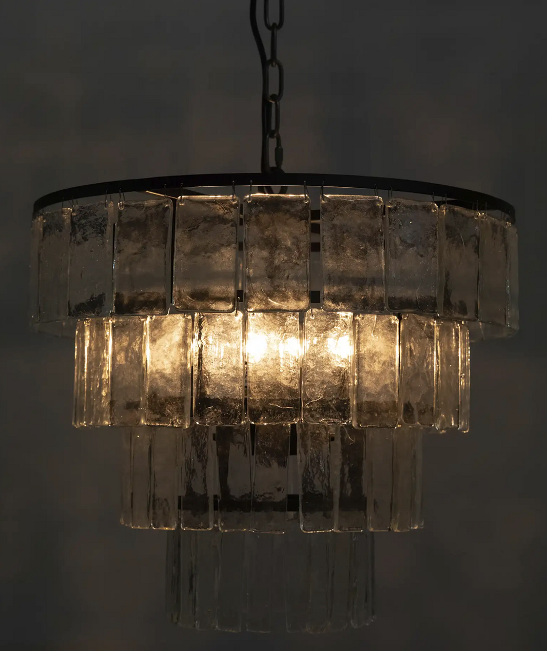 Glass Drip Chandelier, Medium