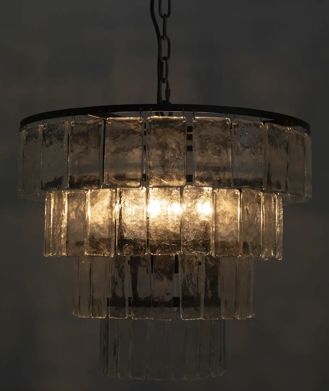 Glass Drip Chandelier, Medium