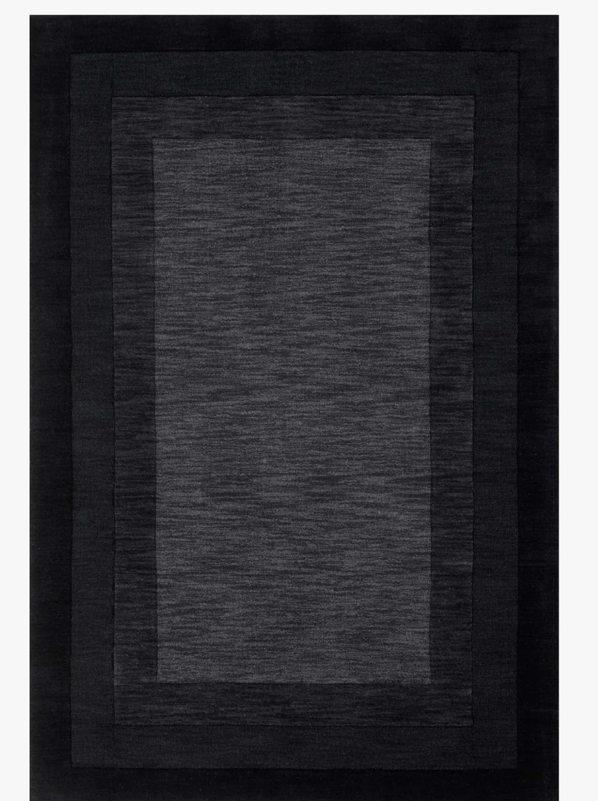 9' x 13' Banded Area Rug, Black/Grey