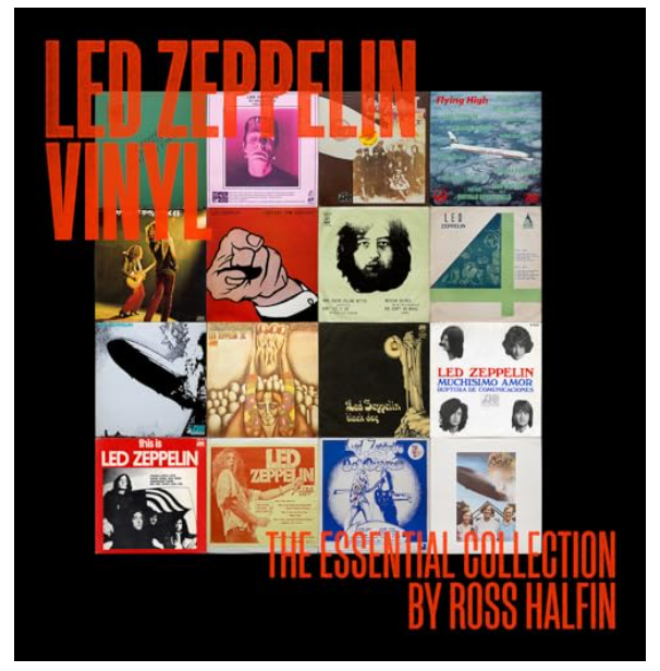 A collage of Led Zeppelin album covers with bold orange text reading "Led Zeppelin Vinyl," the perfect addition for fans and collectors of Led Zeppelin vinyl.