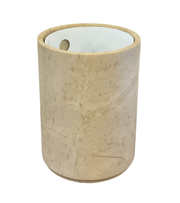 Stone Waste Bin & Liner - Beige