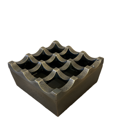 Vintage Brass Grid Ashtray