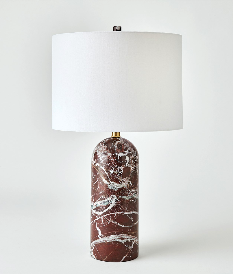 Red Marble Table Lamp