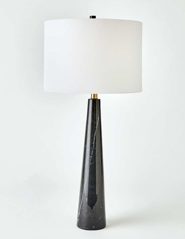 Black Marble Pyramid Table Lamp