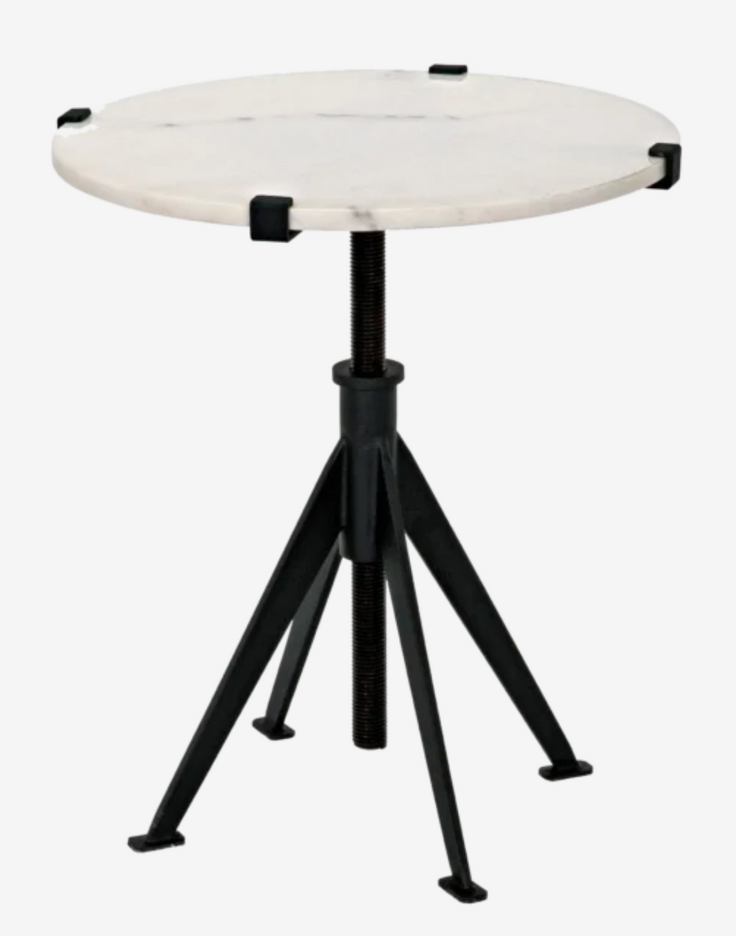 Adjustable Steel & Marble Accent Table
