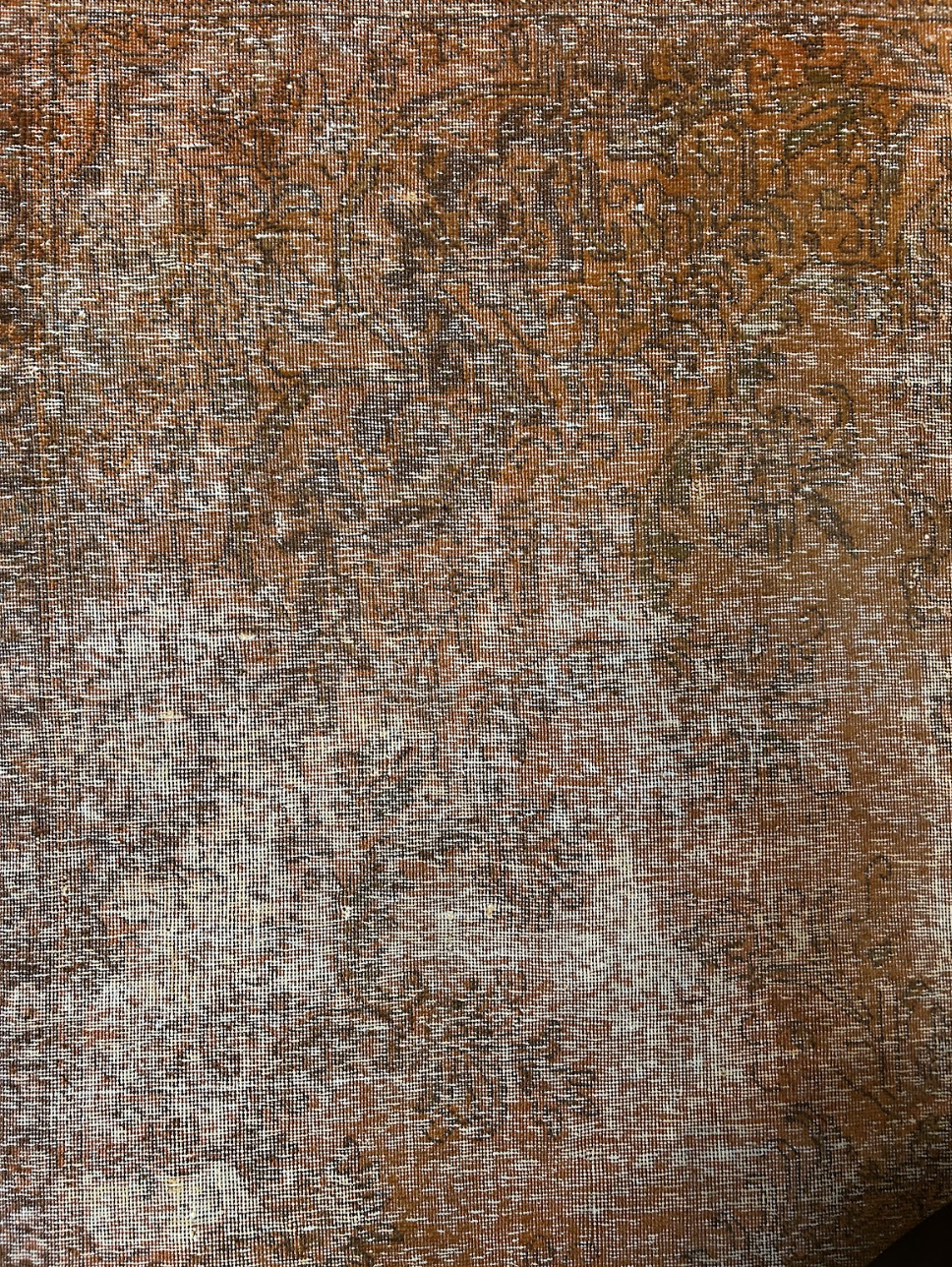 7’5”W x 10’8”L Over-Dyed Burnt Camel Area Rug