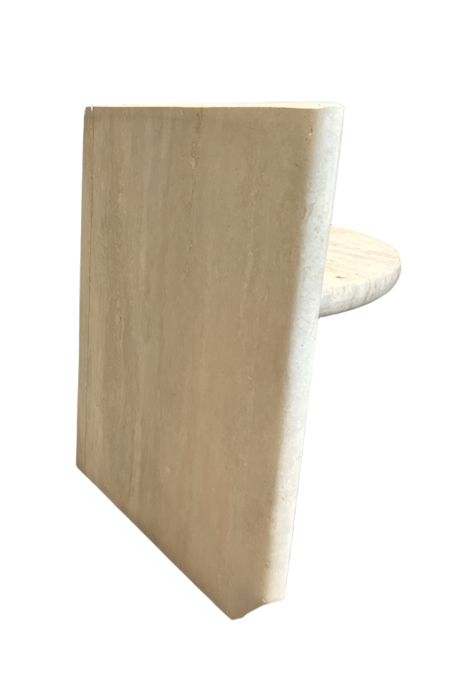 Angled Travertine Low Table
