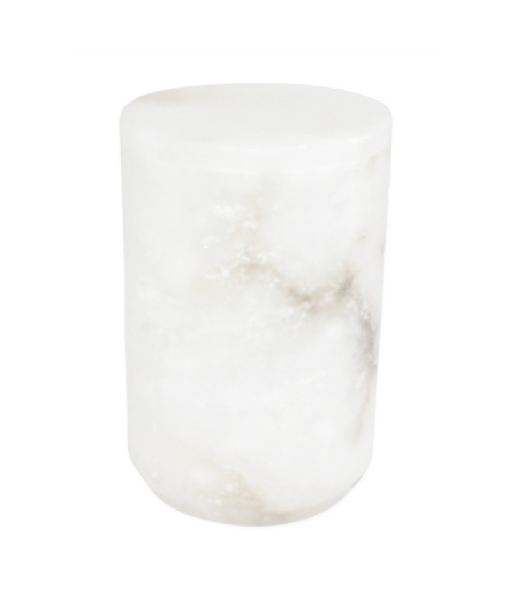 Large Alabaster Round Canister