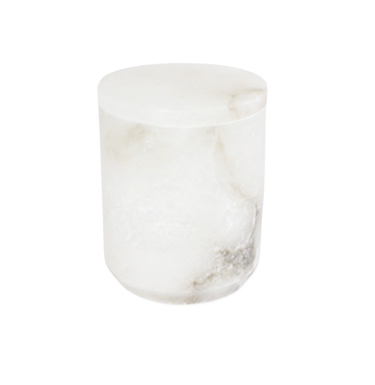 Medium Alabaster Round Canister