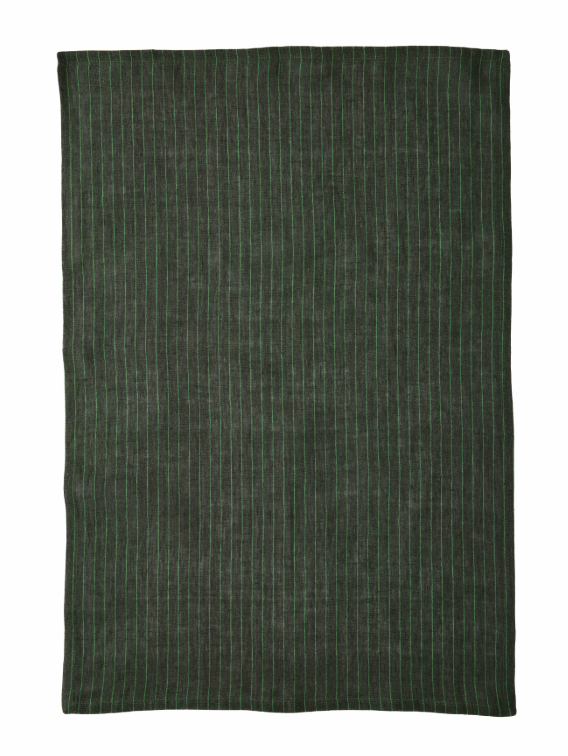 Stripe Linen Tea Towel - Leaf (Set of 2)
