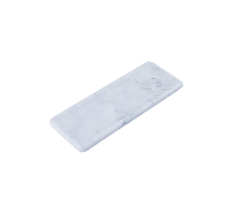 White Marble Round Edged Tray - Medium