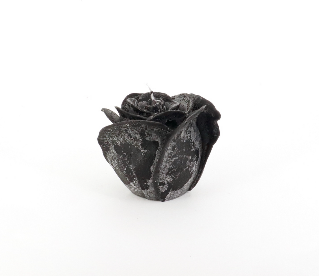 1-Wick Large Rose Candle - Black