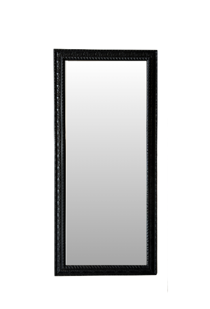 Carved Frame Leaner Mirror - Black