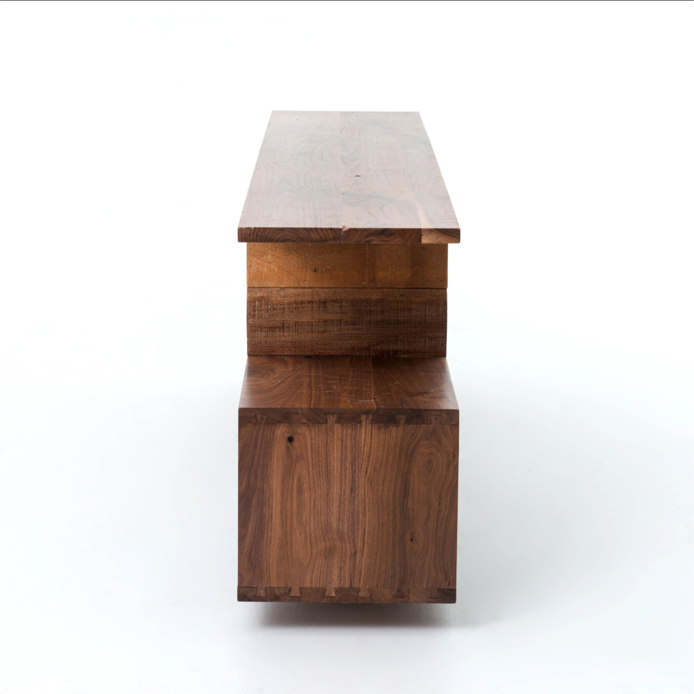 Geometric Console Table - Natural Walnut