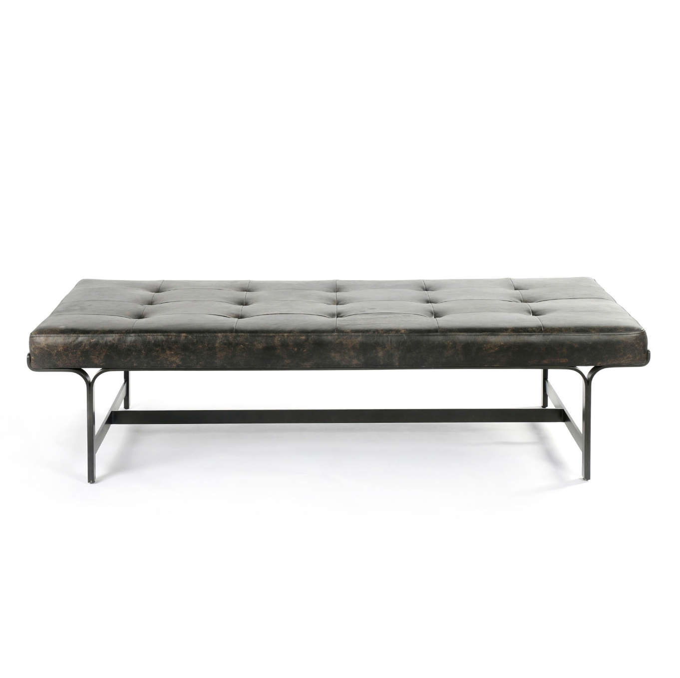 Tufted Leather Ottoman