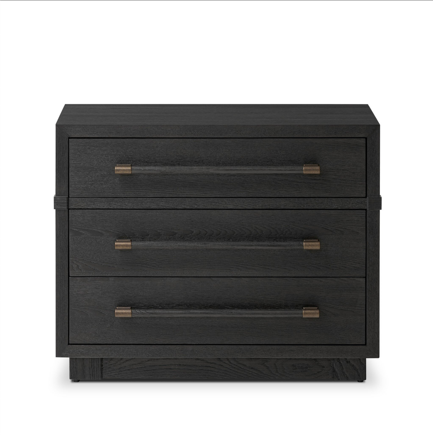 Modern Black Ash & Brass Bar Nightstand