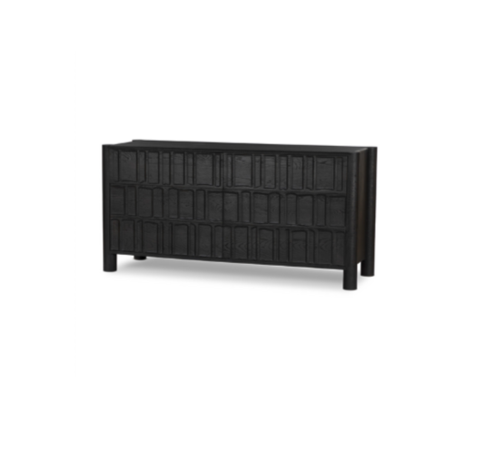 6-Drawer Carved Geometric Dresser