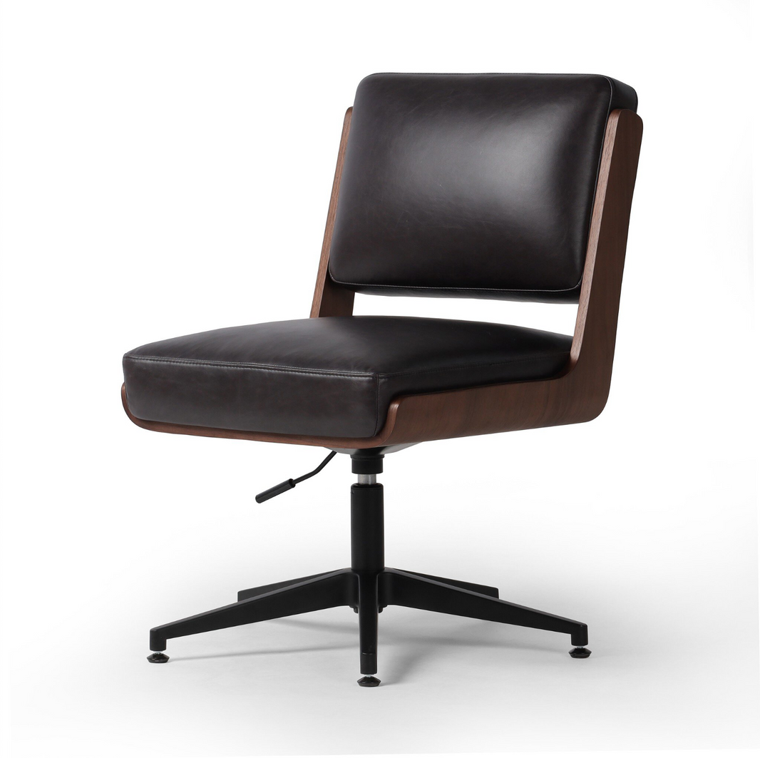 Bentwood Leather Armless Desk Chair