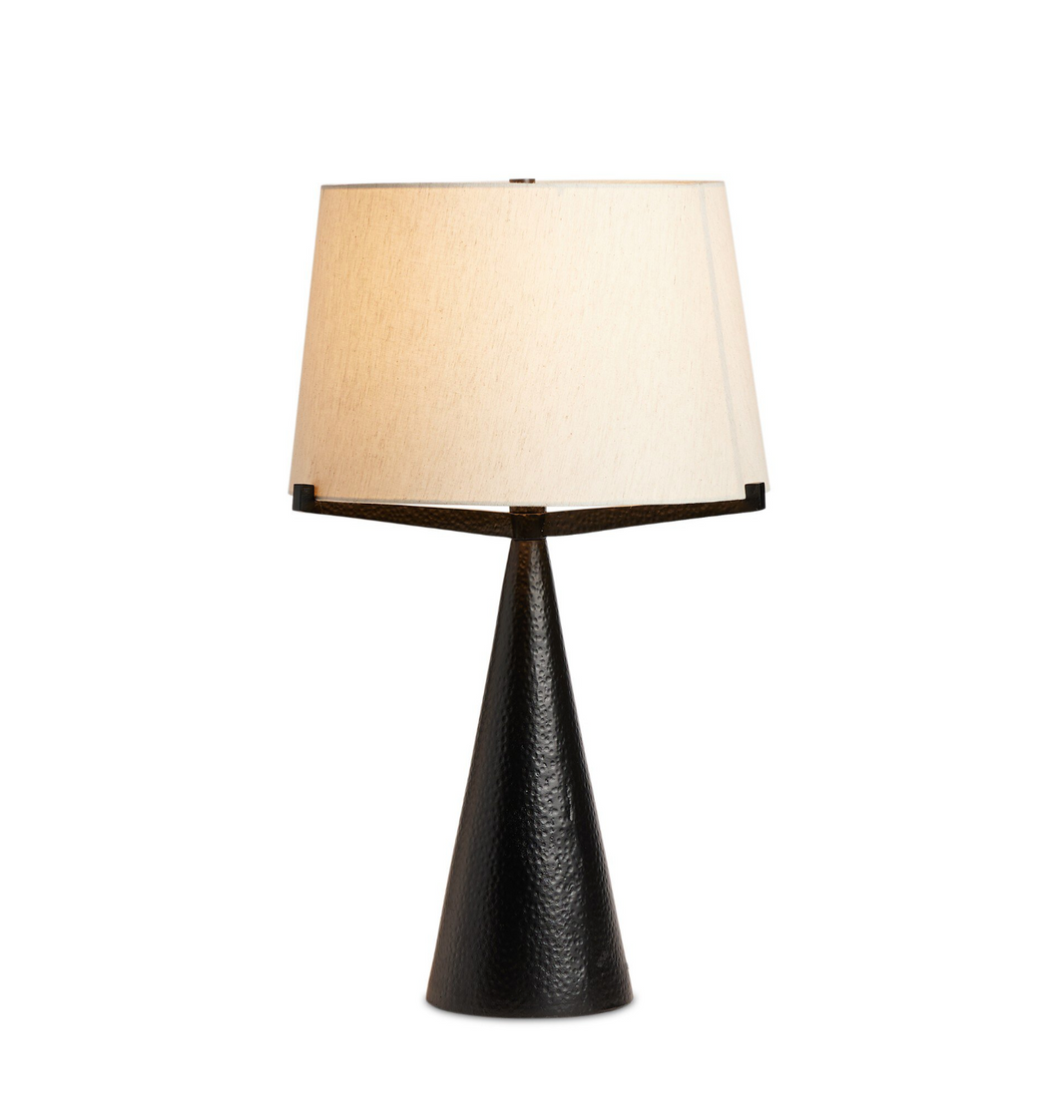 Hammered Black Table Lamp