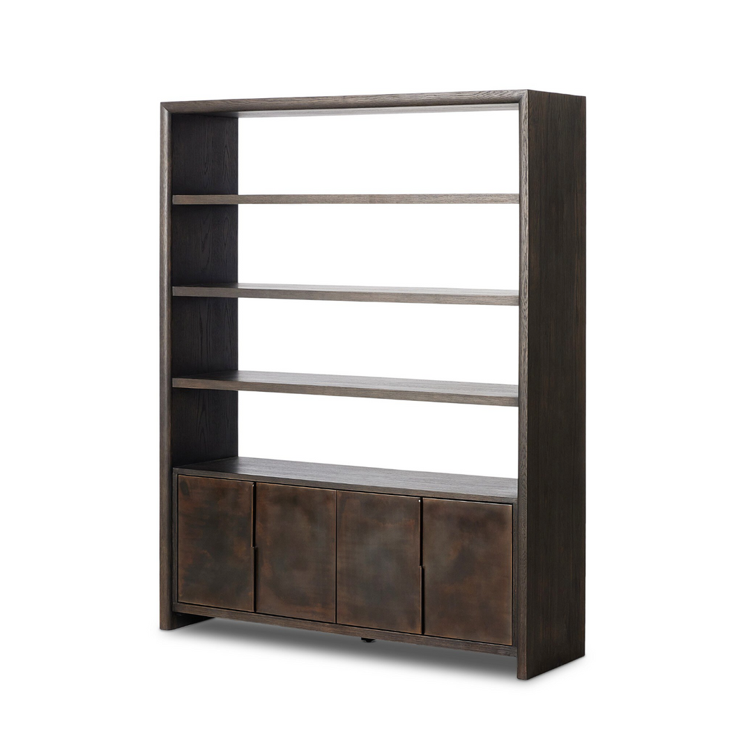 Oak & Iron Door Bookcase