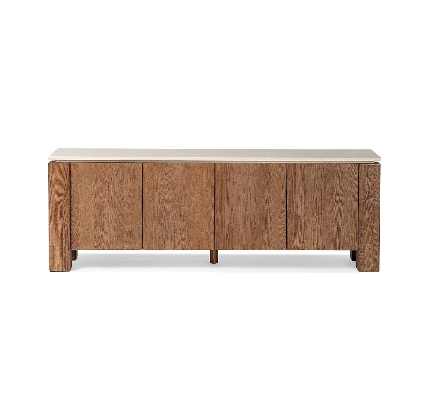 Shaker Oak & Marble Top Media Console