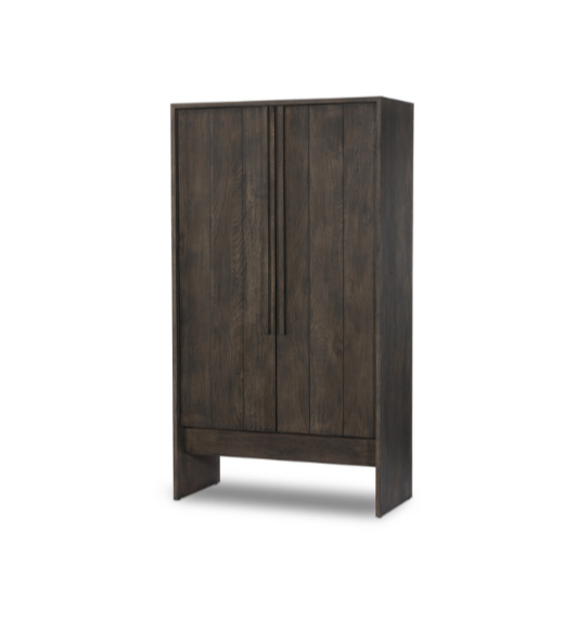 Dark Brown Panel Oak Cabinet