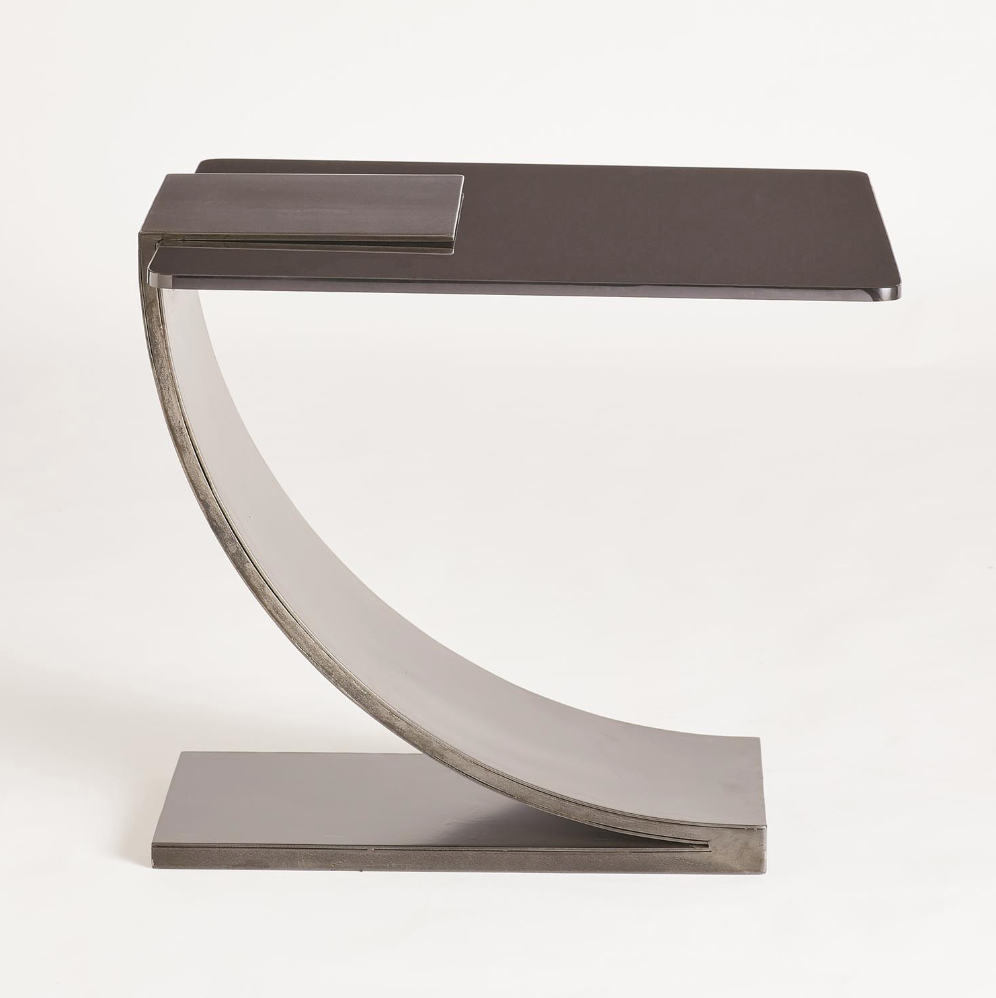 Smoke Glass & Gunmetal Side Table
