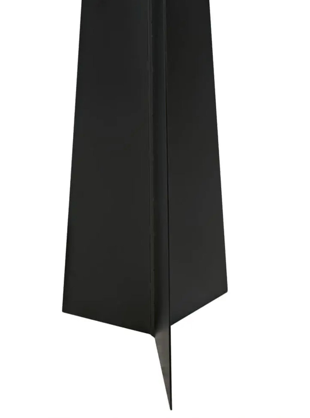 A matte black Globe floor lamp base featuring a modern tripod-style geometric column.