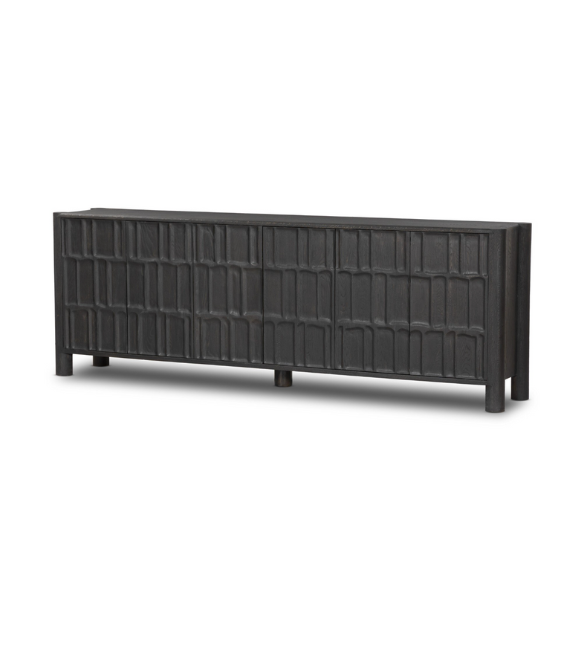 Carved Geometric Credenza